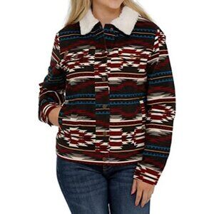 Cinch Women's Small Southwestern Corduroy Plush Fleece Trucker Jacket